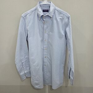 Spier & Mackay OCBD Shirt In Blue Stripes - Size 15.5 Slim (Medium)